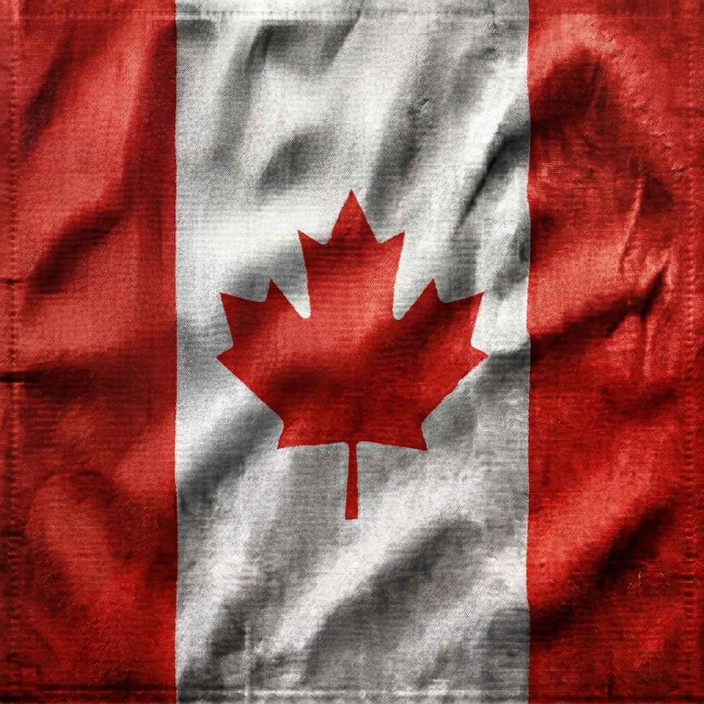 close up of canadian flag