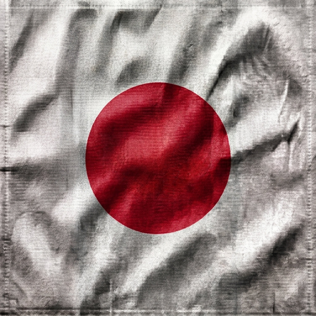 Japanese flag close up