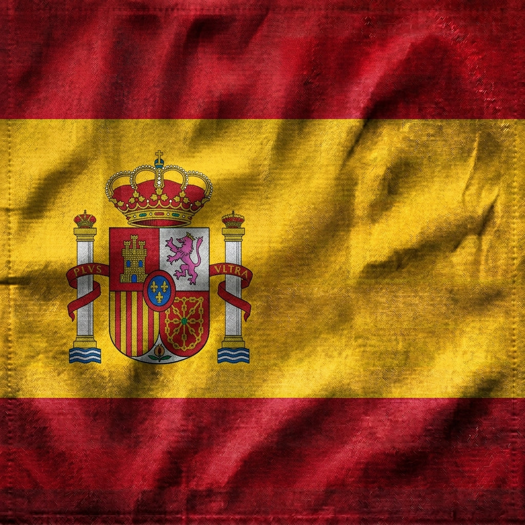 Textured flag of Spain representing our collection of authentic Spanish military surplus, including durable field apparel and gear.