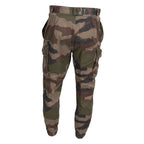 Rear view of French Army F2 CCE camo trousers showing clean back profile