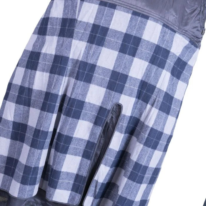 Interior view showing removable blue chequered thermal zip-out lining