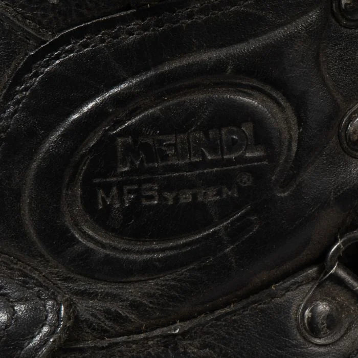 Debossed Meindl Memory Foam System logo on leather ankle