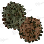 Top view of French Army Salade helmet covers showing green and brown sides