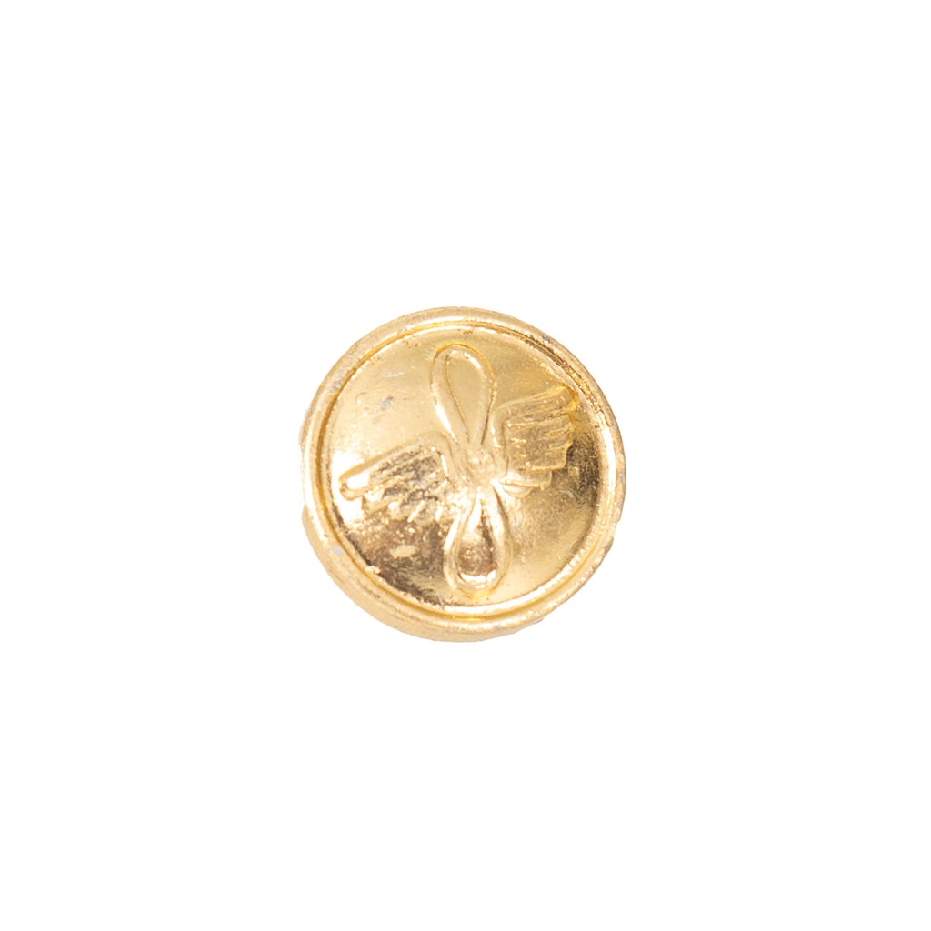 Original Soviet Aeroflot gold metal button featuring the classic winged propeller aviation emblem.