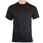 Mil-Tec US Style BDU T-Shirt in classic black, featuring a reinforced ribbed crew neck and straight cut for tactical field use.