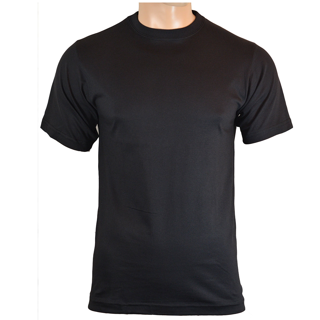 Mil-Tec US Style BDU T-Shirt in classic black, featuring a reinforced ribbed crew neck and straight cut for tactical field use.