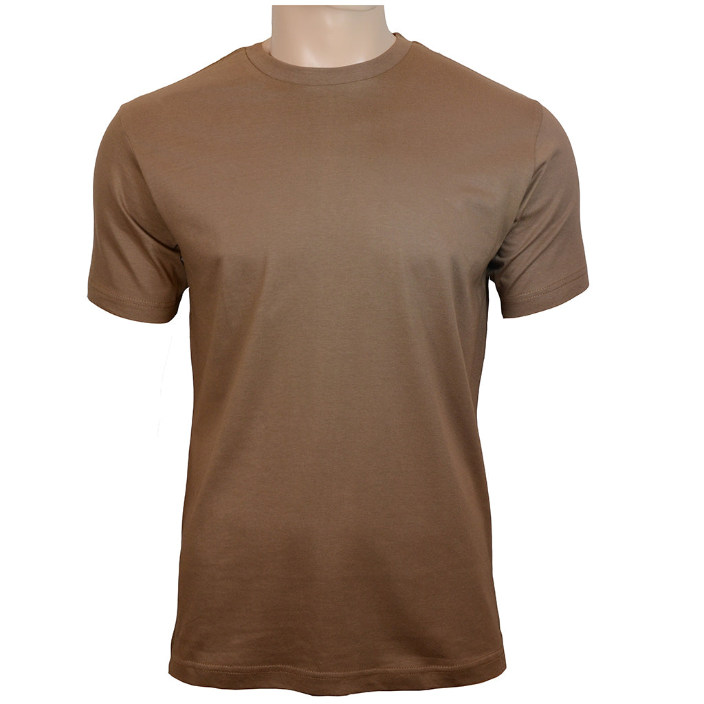 Coyote tan Mil-Tec US Style BDU undershirt with twin-needle stitching on sleeves and hem for enhanced durability.