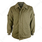 Front view of East German Strichtarn winter jacket with raindrop camouflage and turn-down collar