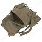 Top angle open view of SADF 70 Pattern medium pack showing main compartment and internal weather flaps