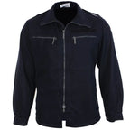 Original German Navy Deck Jacket in navy blue front view with two-way zipper