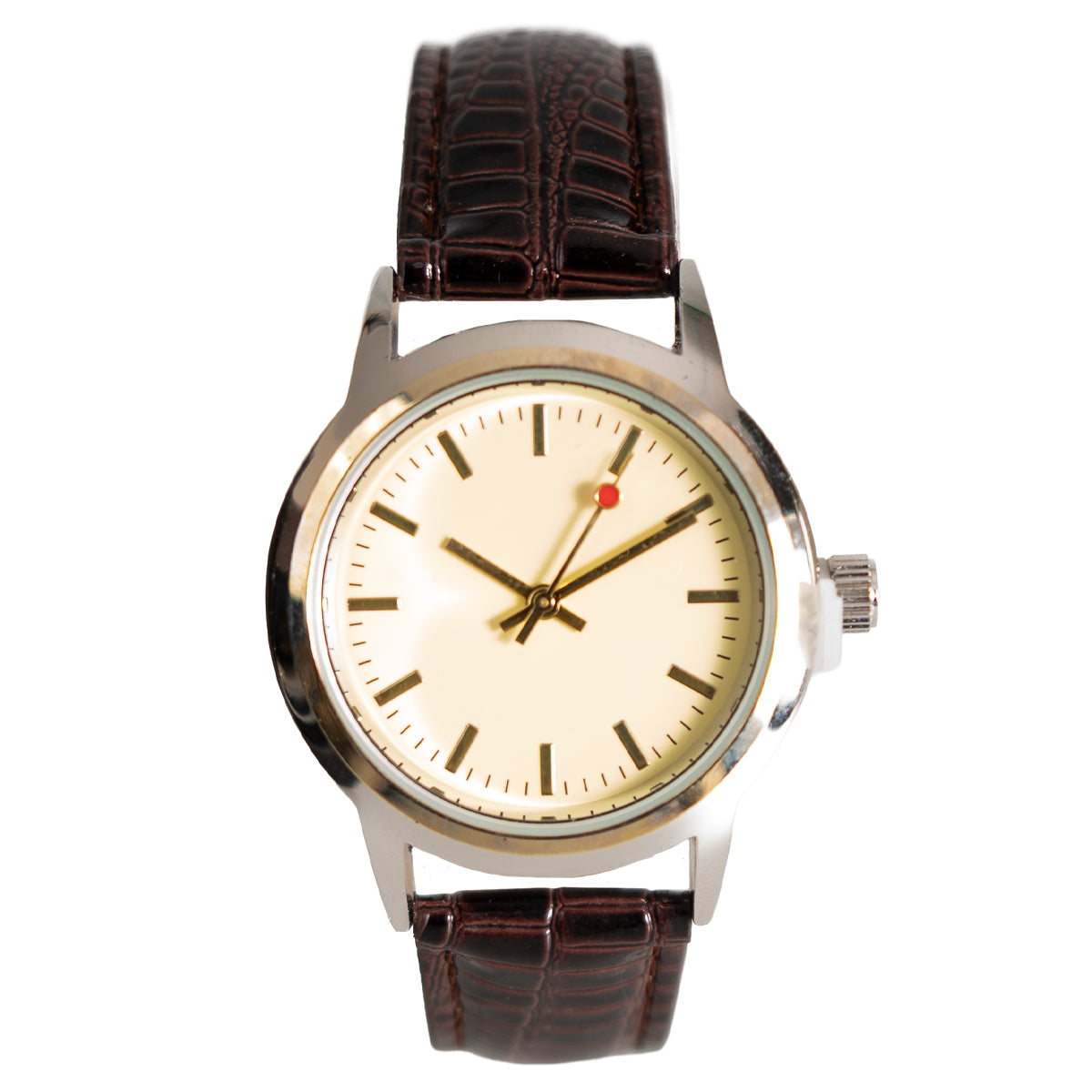 Eaglemoss 1970s Chinese Army Officer watch featuring a cream dial, gold hour markers, and a distinctive second hand with a red dot.
