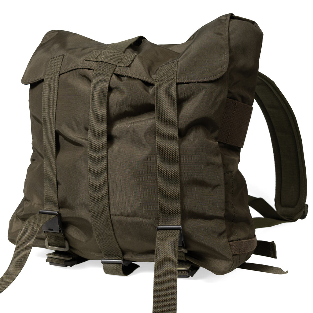 Brown backpack with straps on a white background