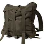 Brown backpack with straps on a white background