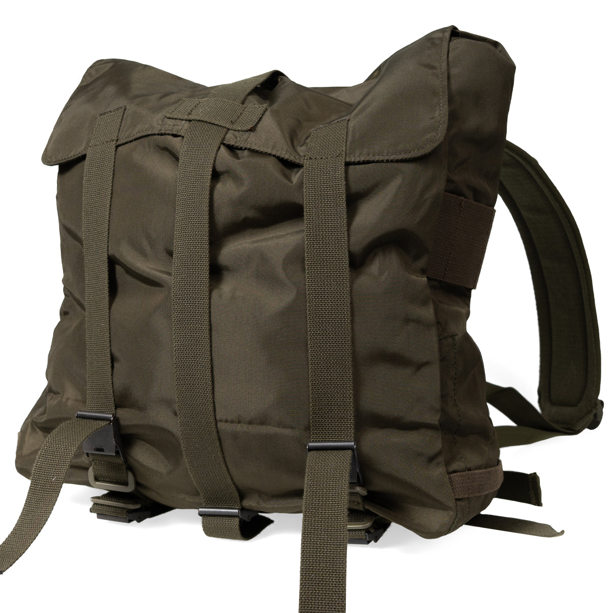 Brown backpack with straps on a white background