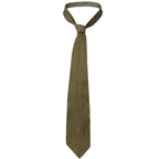 Khaki green original British Army tie with a traditional wide blade and pointed tip, suitable for vintage service dress impressions.