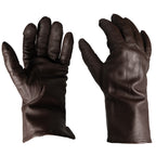 Pair of original Dutch Army leather gloves in Grade 1 surplus condition, showcasing both palm and back designs.