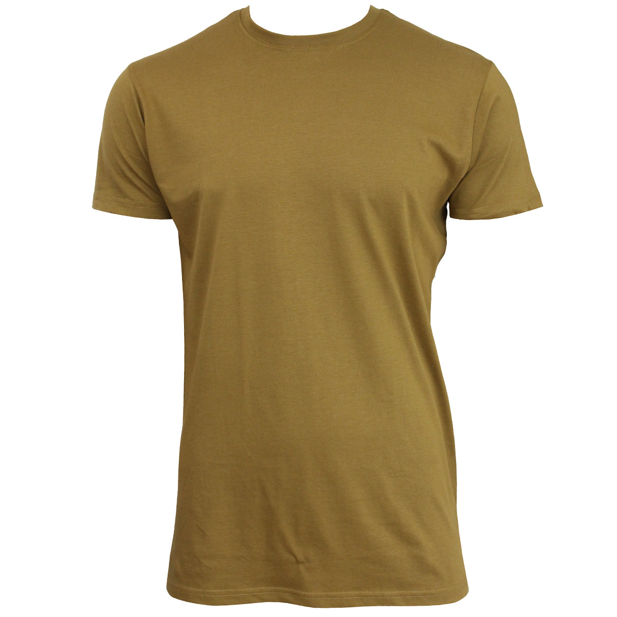 Coyote brown tactical BDU T-Shirt, demonstrating the lightweight, moisture-wicking material suitable for warm weather patrol.