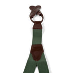 Close-up of rear Y-back stitched junction patch and top webbing loop
