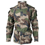 Front view of French Army FELIN T4 combat jacket in CCE camo on mannequin