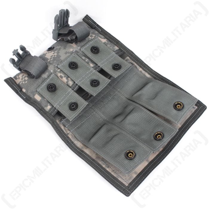 Full view of open US DF LCS AT-Digital ammo pouch with dual position press studs