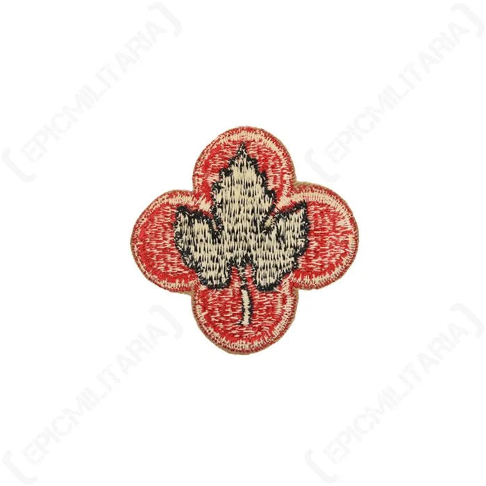 Reverse side of the original US 43rd Infantry Division cloth patch showing embroidered stitching construction