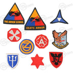 Type 1 set of 10 original post WW2 US Army shoulder patches including Aerospace Defence Command