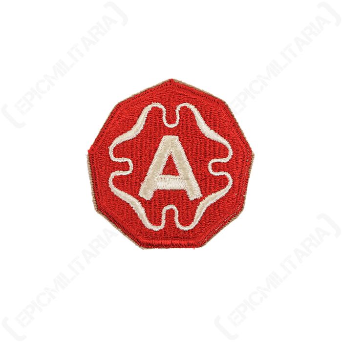 Front view of original US 9th Army embroidered nonagon patch