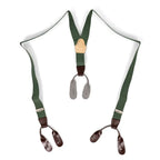 Original Czech M60 Army Suspenders in olive drab showing Y-back design and leather button tabs