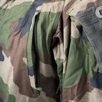Close-up of chest vertical zipper pocket and sleeve pocket on French FELIN T4 jacket