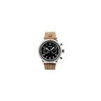 Full overhead product shot of the German Luftwaffe chronograph watch on white background