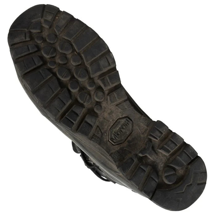 Deep tread pattern of Vibram rubber outsole on Meindl boot
