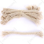 Single multi strand cotton rifle cleaning wick shown next to bundle