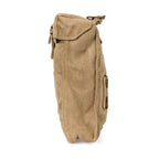 Side view of the authentic surplus pouch, highlighting the thick cotton webbing and secure closure system.