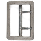Front view of an authentic WW2 German Officer's aluminum claw belt buckle with a textured pebbled finish.