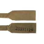 Detailed shot of a 37 Pattern strap featuring the service number 23332129 stamped on the canvas.