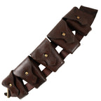 Grade 2 original WW2 South African 50-round leather bandolier, showing unique patina and historical service wear.