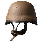 Front view of original South African M87 Kevlar helmet in Nutria brown