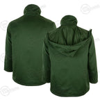 Rear view of green German Police Parka coat