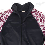 Original French Autun military sports jacket open collar showing zipper and inner neck tag