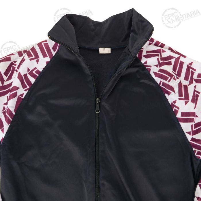 Original French Autun military sports jacket open collar showing zipper and inner neck tag