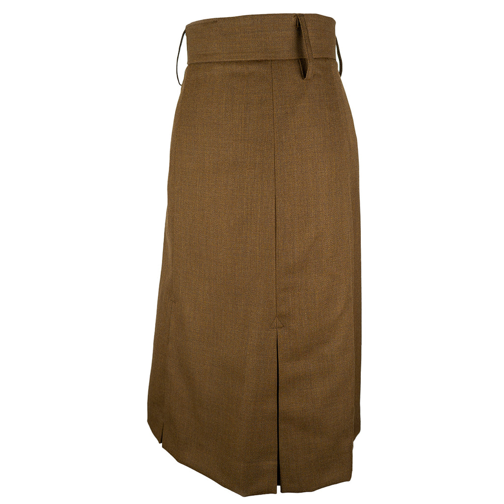 Rear view of the unissued British Army Barrack Dress Skirt showcasing the formal NO.2 FAD tailoring and rear kick pleat design.