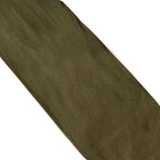 Detailed view of the hard-wearing khaki green fabric weave characteristic of post-war British Army uniform ties.
