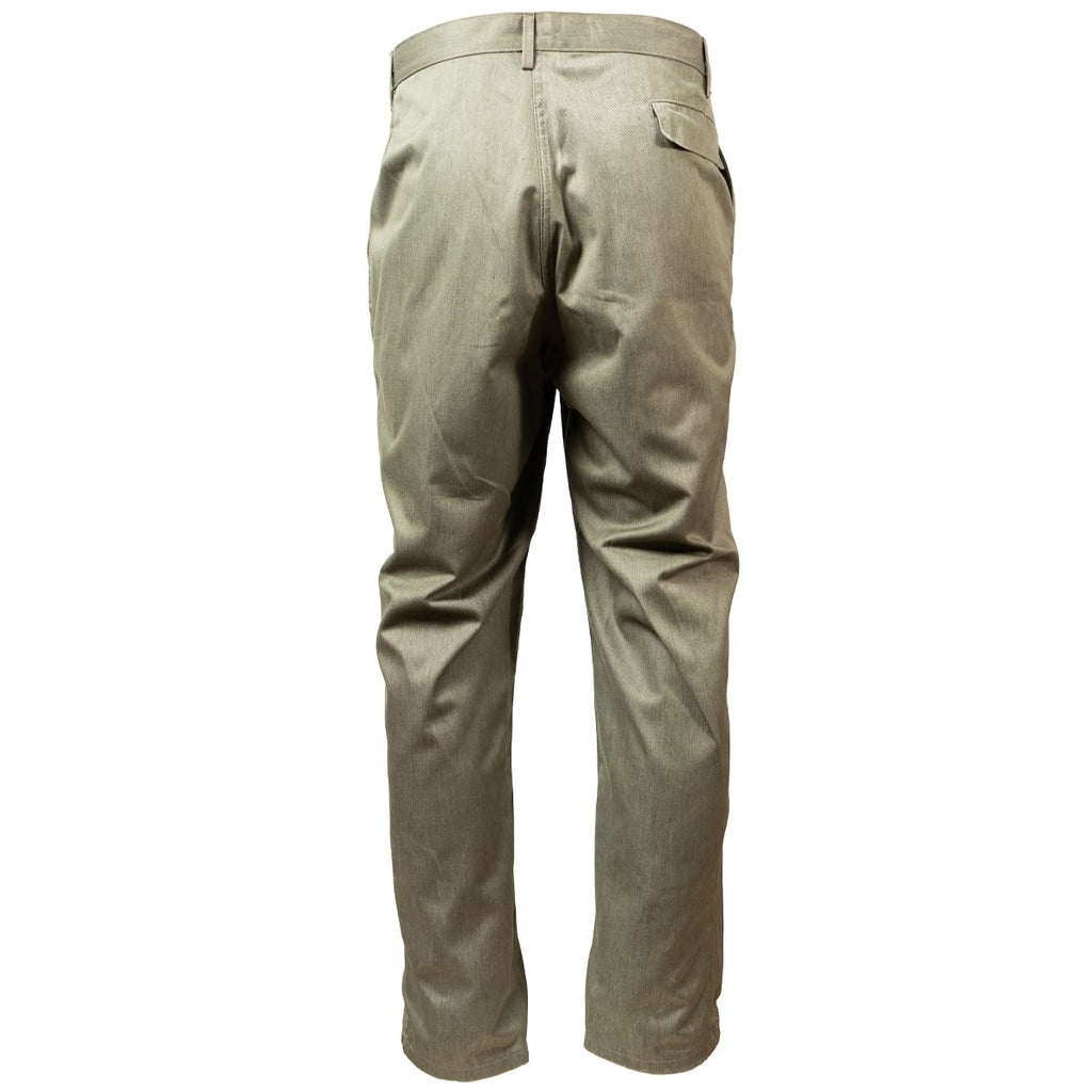 Rear view of East German NVA combat trousers highlighting the flap pockets and heavy-duty construction typical of Cold War era gear.