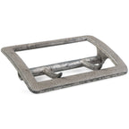 Angled side view of the military surplus claw buckle, displaying the two-prong mechanism and durable construction.