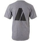 Rear view of the US Army grey t-shirt showcasing the unique triangular design printed in reflective material.