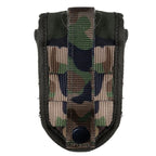 Rear view of the Dutch Army knife pouch highlighting the vertical MOLLE strap and steel press-stud