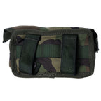 Rear view of the Dutch Army tactical pouch featuring dual vertical MOLLE webbing straps with heavy-duty snap buttons