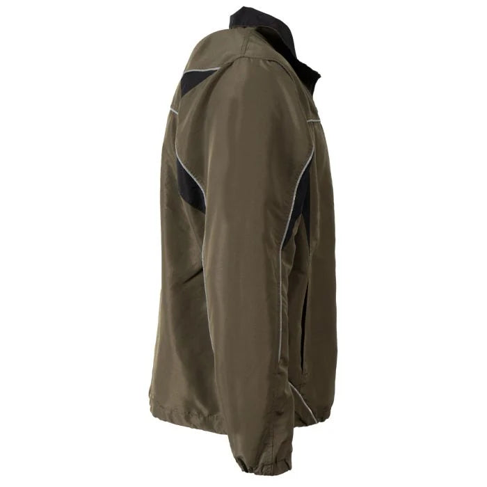 Side profile of the Austrian Bundesheer tracksuit jacket highlighting the athletic fit and sleeve design.