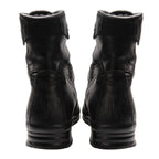 Rear heel view of the padded collar and Achilles flex zone of German Army pilot boots