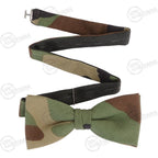 M81 Woodland pattern pre-tied camouflage bow tie with pre-cut strap slots